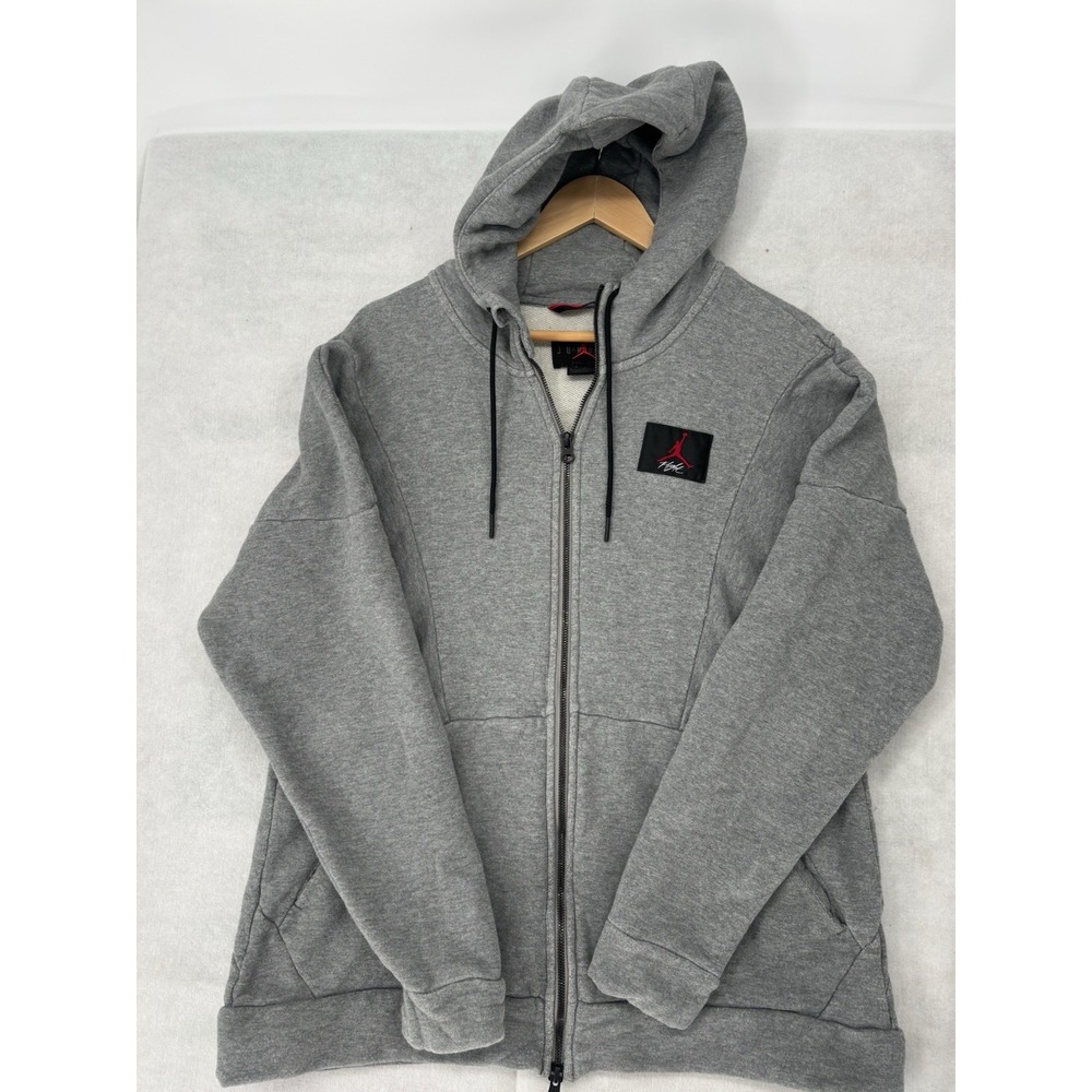 Air Jordan Flight Full Zip Boy's Large Hoodie (11-14 Years) Gray Active Athletic